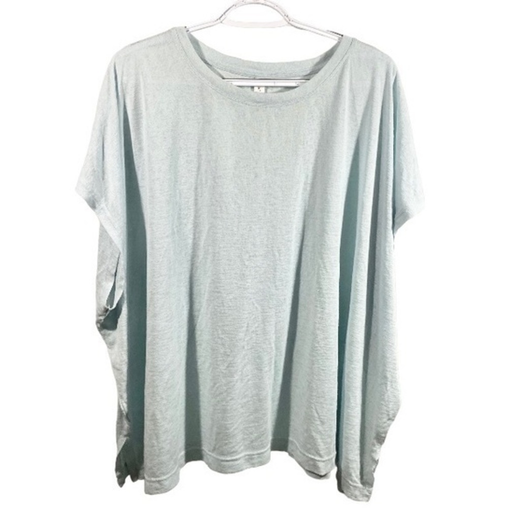 Athleta T-shirt Baby Blue Boxy Sleeveless Athletic Top 3X